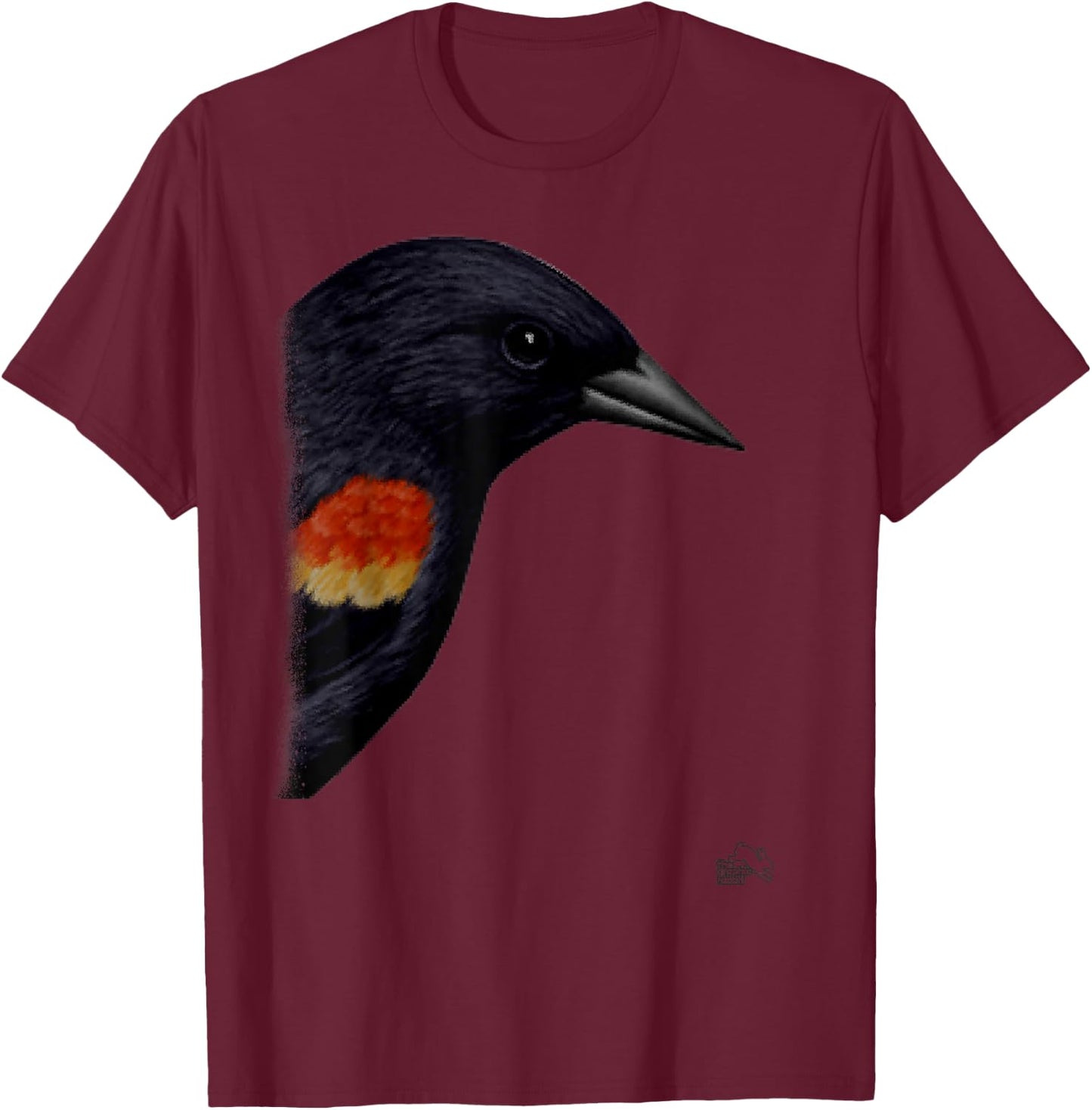 Red Winged Black Bird T-Shirt - T-Shirt | Maroon