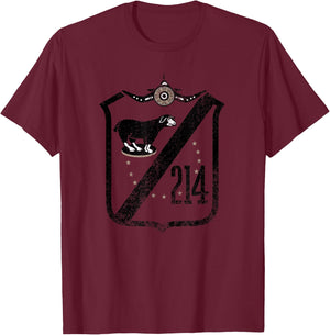 Vintage Black WW2 Squadron Patch VMA 214 Black Sheep T-Shirt - T-Shirt | Maroon