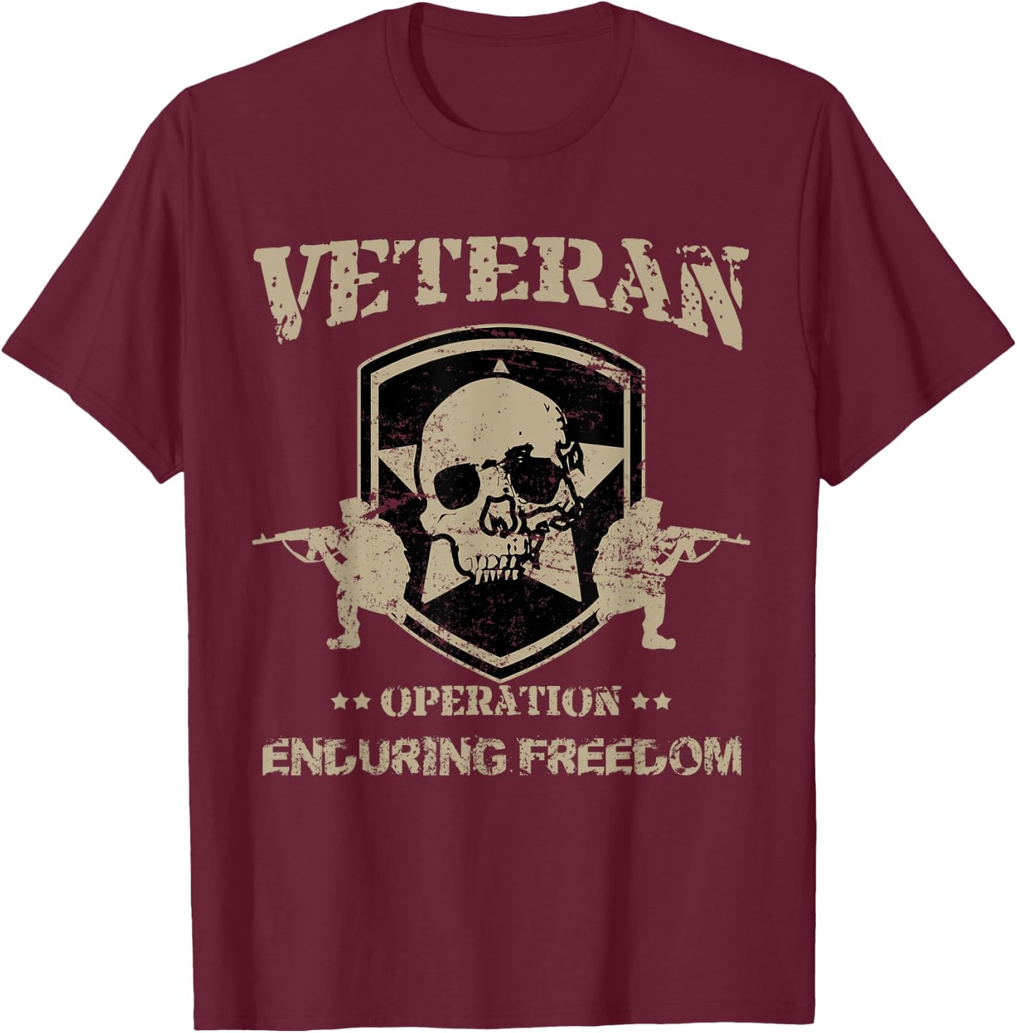Military Veteran Shirt Operation Enduring Freedom T-Shirt - T-Shirt | Maroon
