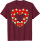 Pretty Poinsettia Christmas Flower Heart Wreath Cute T-Shirt - T-Shirt | Maroon
