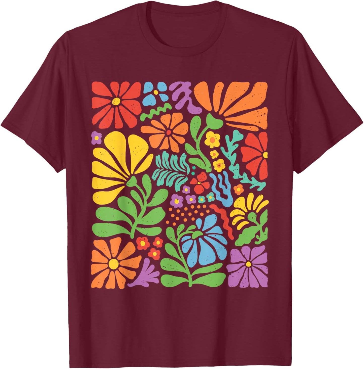 Subtle Wildflowers LGBTQ Month Rainbow Summer Boho Gay Pride T-Shirt - T-Shirt | Maroon
