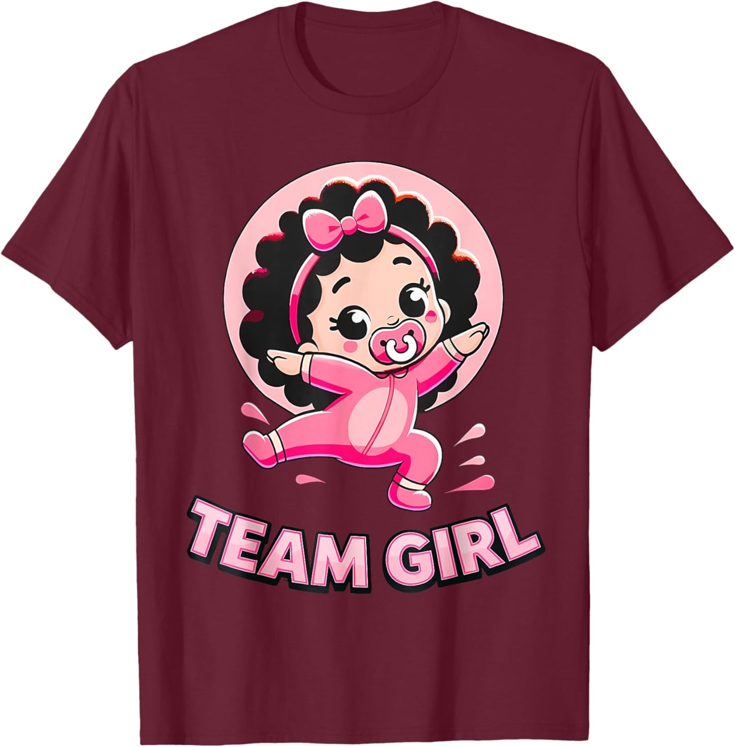 Team Girl Baby Gender Reveal Party Kid T-Shirt - T-Shirt | Maroon