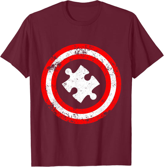 Captain Autism Superhero - Autism Awareness Shirts T-Shirt - T-Shirt | Maroon