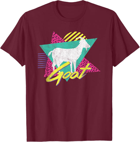 Vintage Retro 80s Or 90s Goat T-Shirt - T-Shirt | Maroon