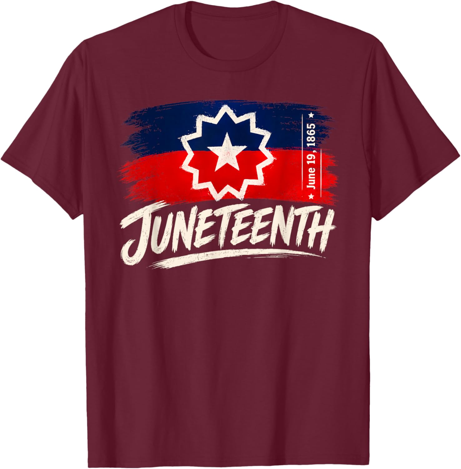 Juneteenth Flag Shirts Men Women T-Shirt - T-Shirt | Maroon