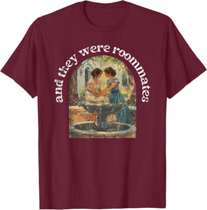 and They were Roommates LGBT Gay Lesbian Pride Women Couple T-Shirt - T-Shirt | Maroon