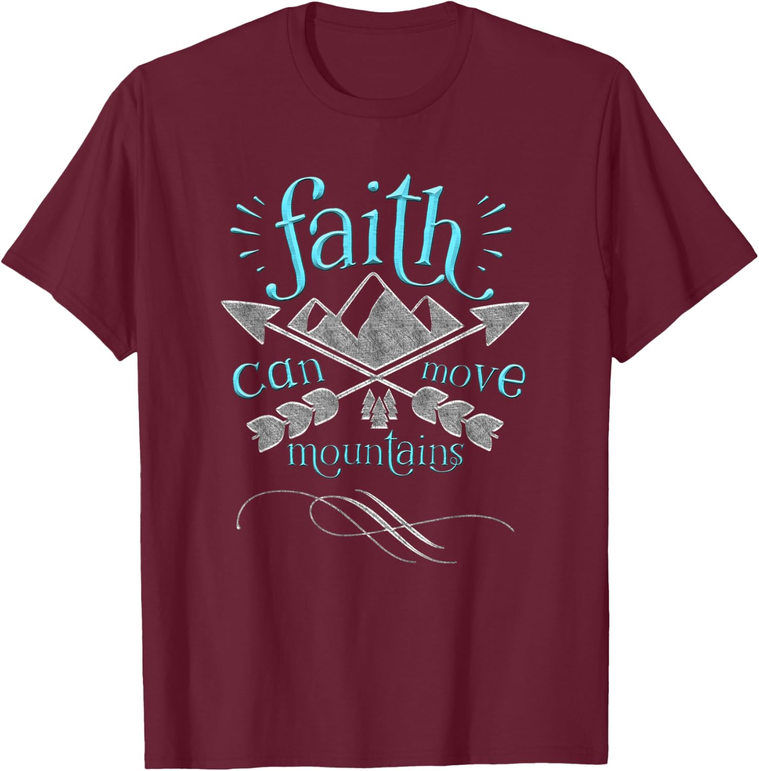 Christian Shirt Faith Move Mountains Inspirational T-Shirt - T-Shirt | Maroon