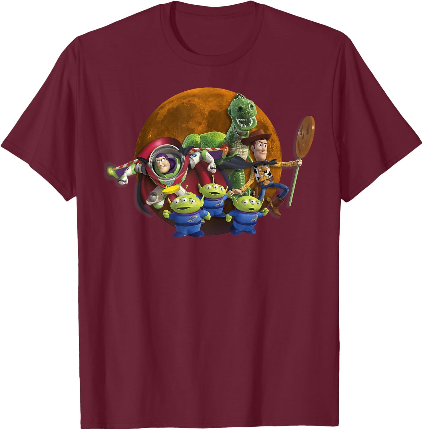 Disney Pixar Toy Story Halloween Moon Group T-Shirt - T-Shirt | Maroon