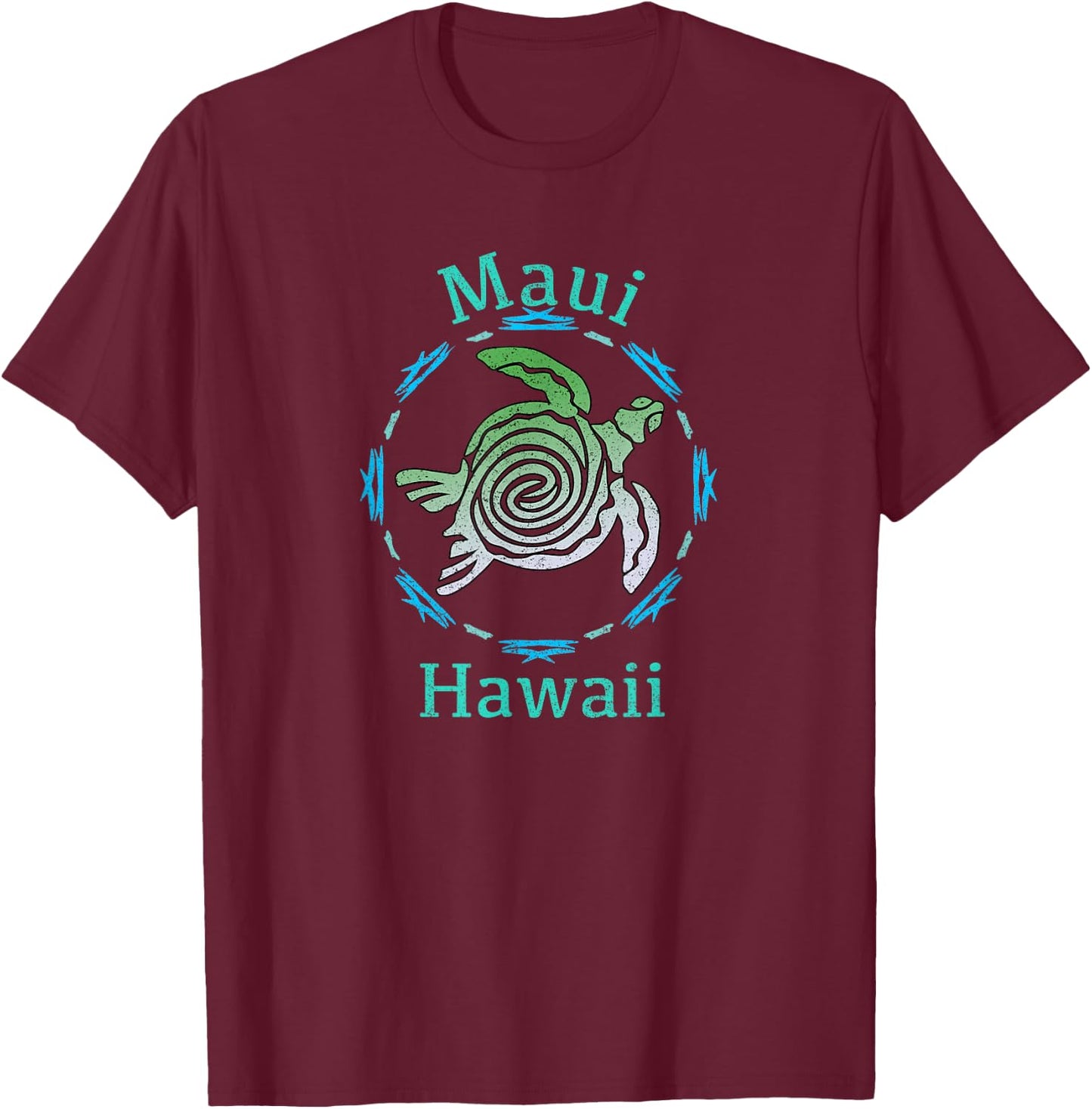 Maui Vintage Tribal Turtle Gift T-Shirt - T-Shirt | Maroon
