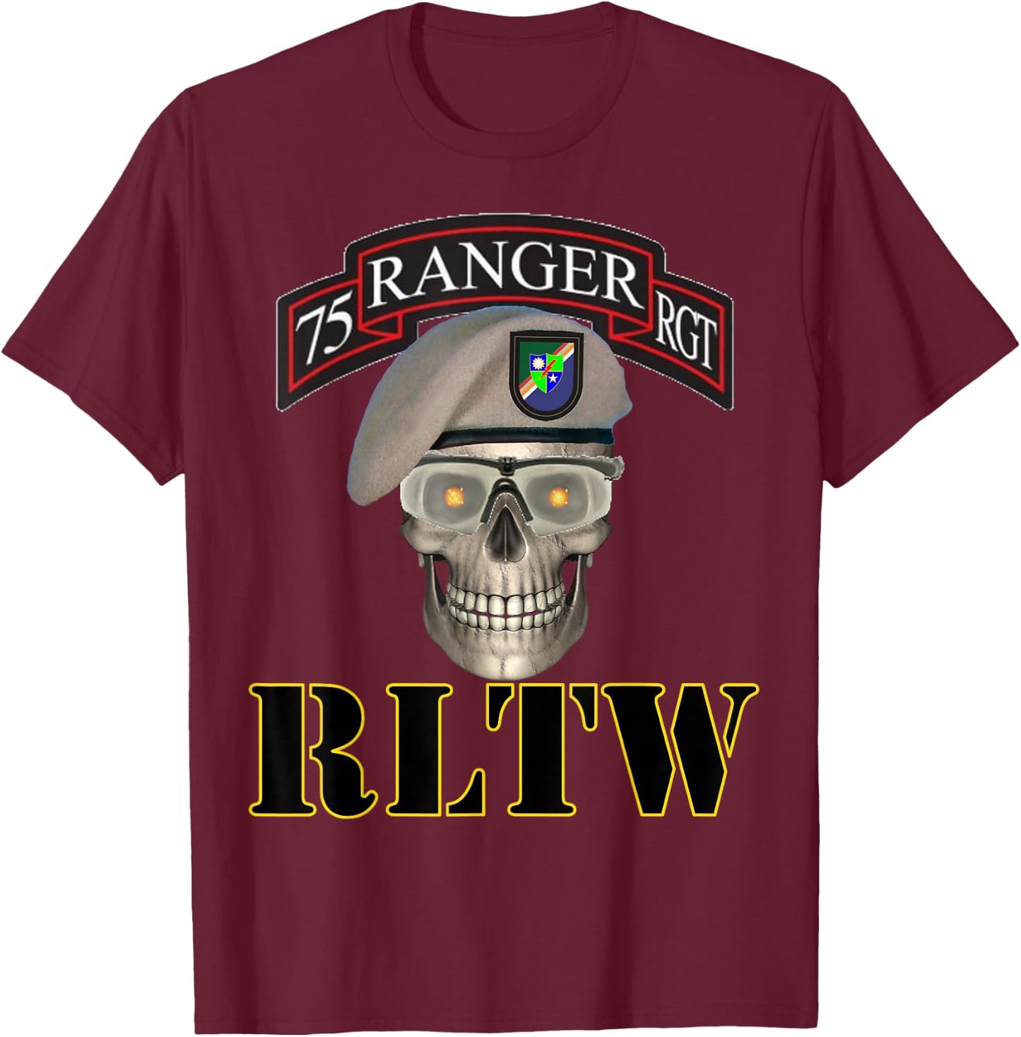 75th Rangers - Army Vets of Ft Benning Ranger Units T-Shirt - T-Shirt | Maroon