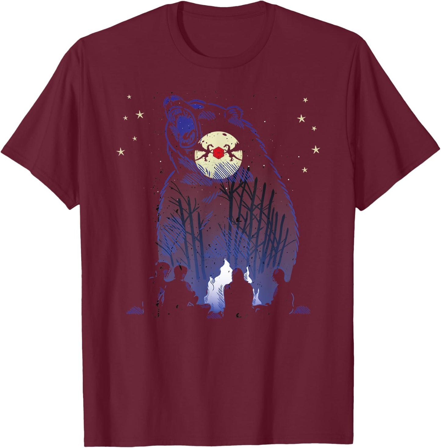 RPG Dice Boardgame Dragons Master Storyteller Bear Playing T-Shirt - T-Shirt | Maroon
