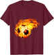 Soccer Football on fire for Adults/Men/Women/Kids T-Shirt - T-Shirt | Maroon