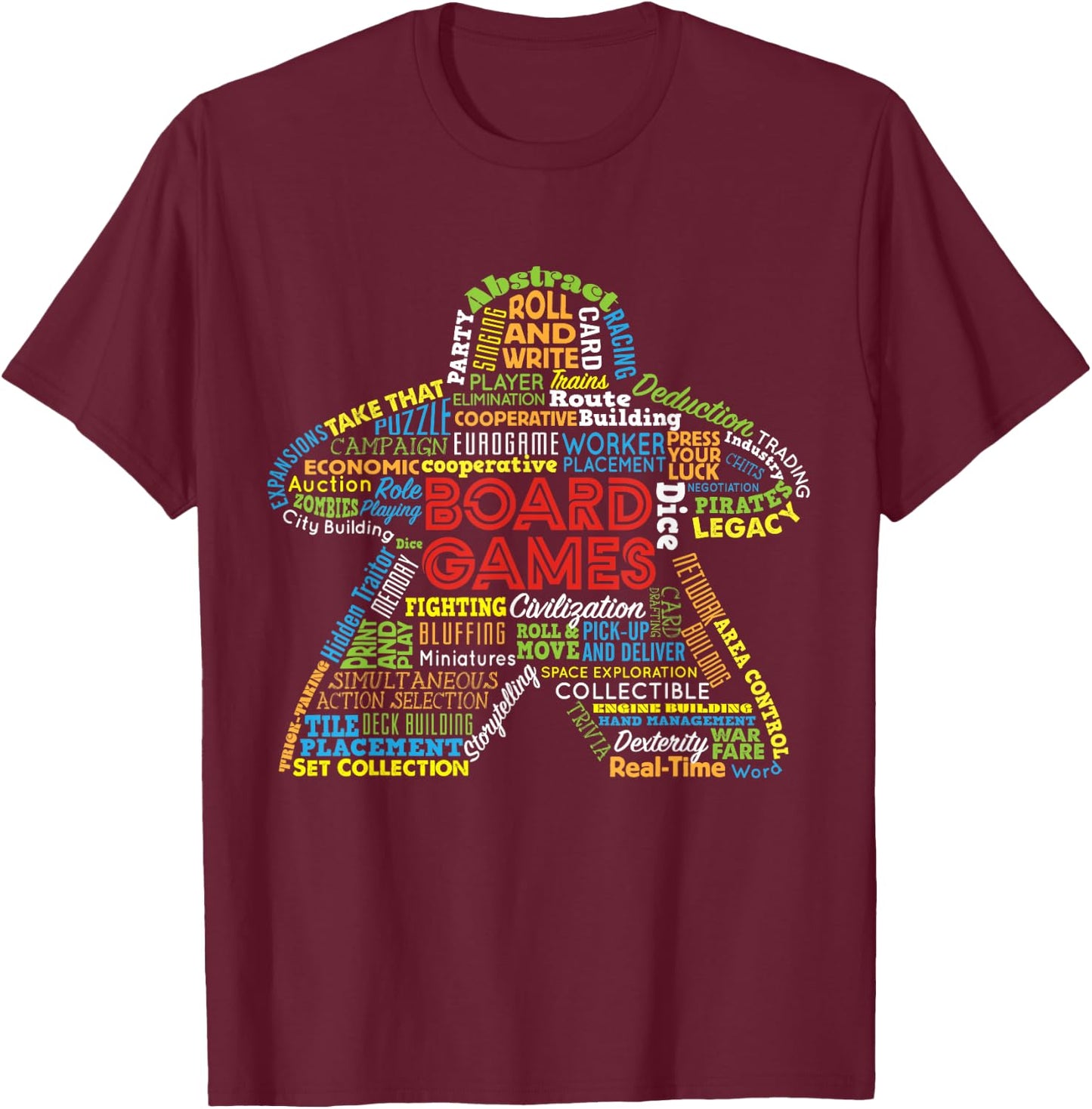 Board Game Mechanics T-Shirt - T-Shirt | Maroon