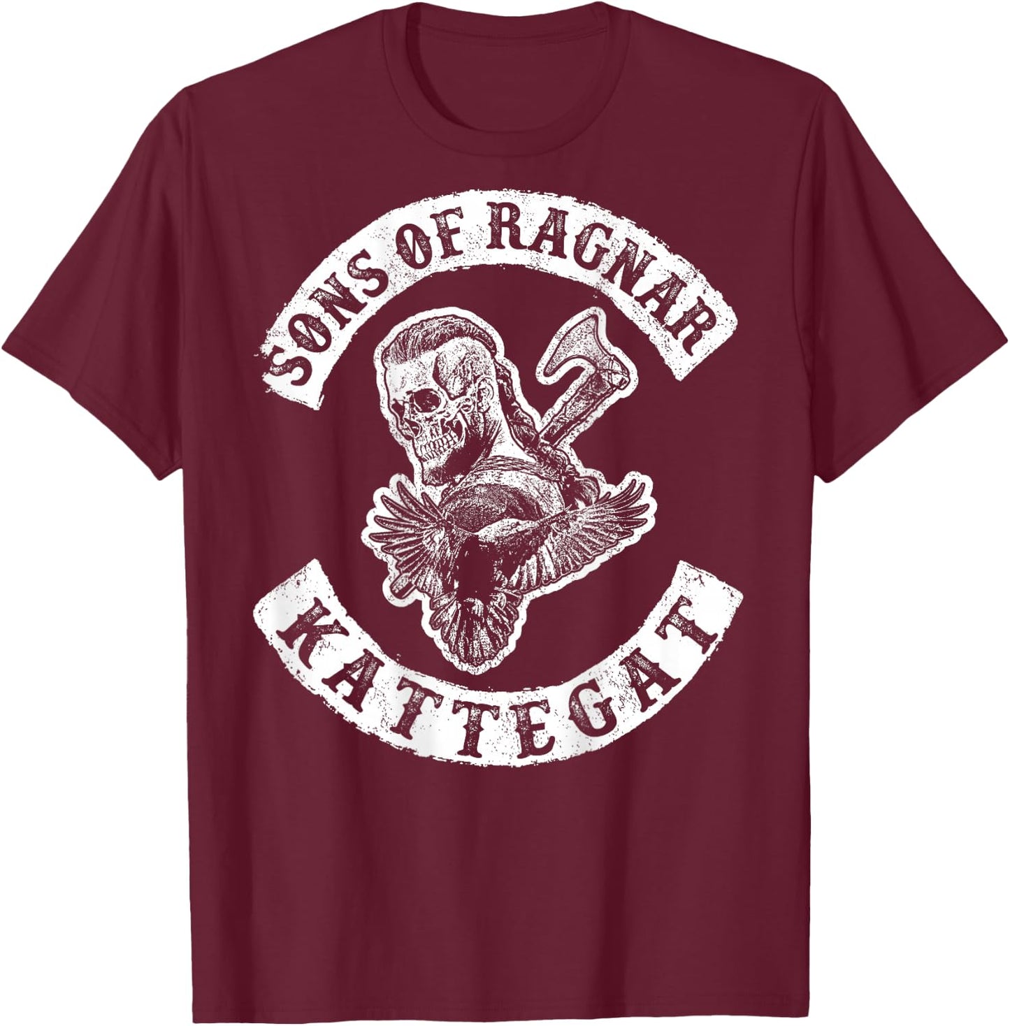 Sons of Ragnar - Kattegat (on Back) T-Shirt - T-Shirt | Maroon