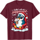 Chillin' with My Peppermint Thrillin' CHristmas Penguin T-Shirt - T-Shirt | Maroon
