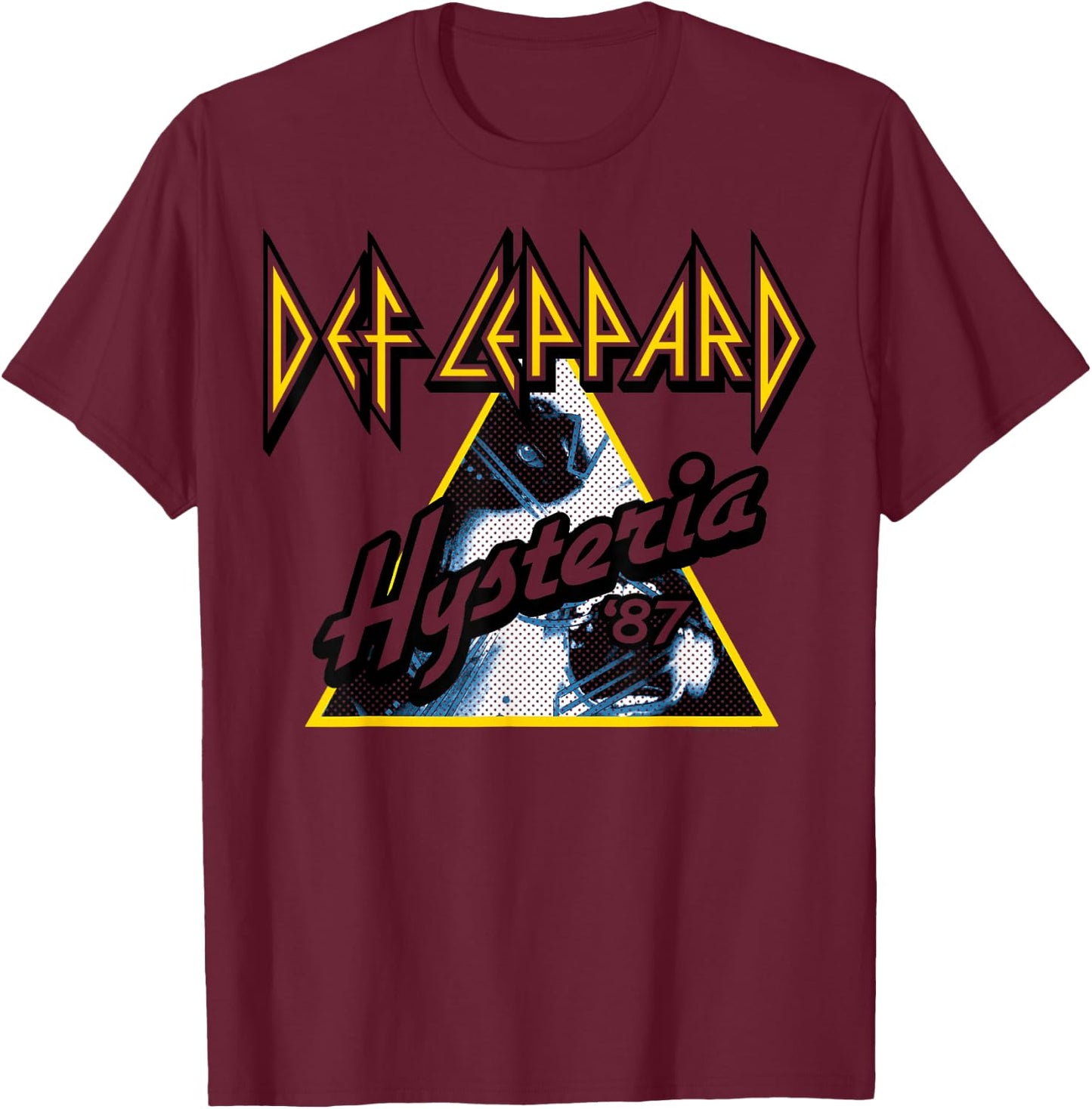 Kids Def Leppard - Hysterical 6 Cranberry T-Shirt - T-Shirt | Maroon