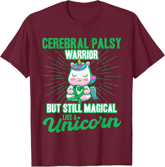 Magical Like A Unicorn Cerebral Palsy Awareness T-Shirt - T-Shirt | Maroon