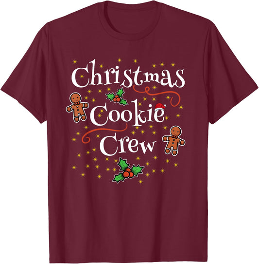 CHRISTMAS COOKIE CREW Family Matching Xmas Outfit T-Shirt - T-Shirt | Maroon