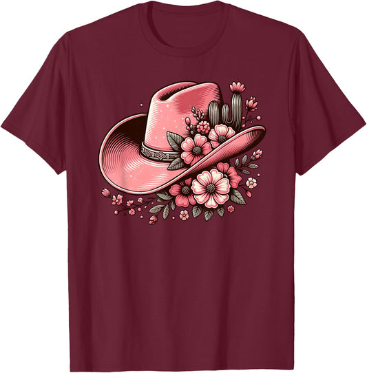 Vintage Western Country Rodeo Cowboy Cowgirl T-Shirt - T-Shirt | Maroon