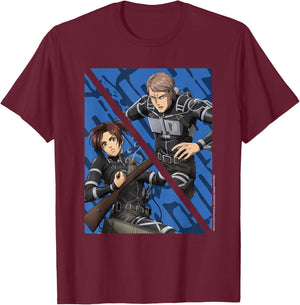 Attack on Titan Final Season - "Sasha Braus & Jean Kirstein" T-Shirt - T-Shirt | Maroon