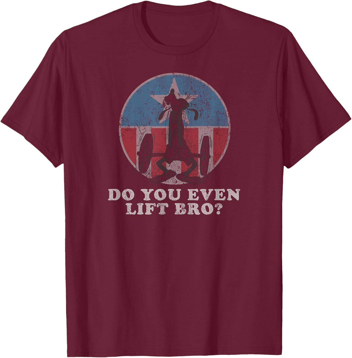 Disney Goofy Do You Even Lift Bro T-Shirt - T-Shirt | Maroon