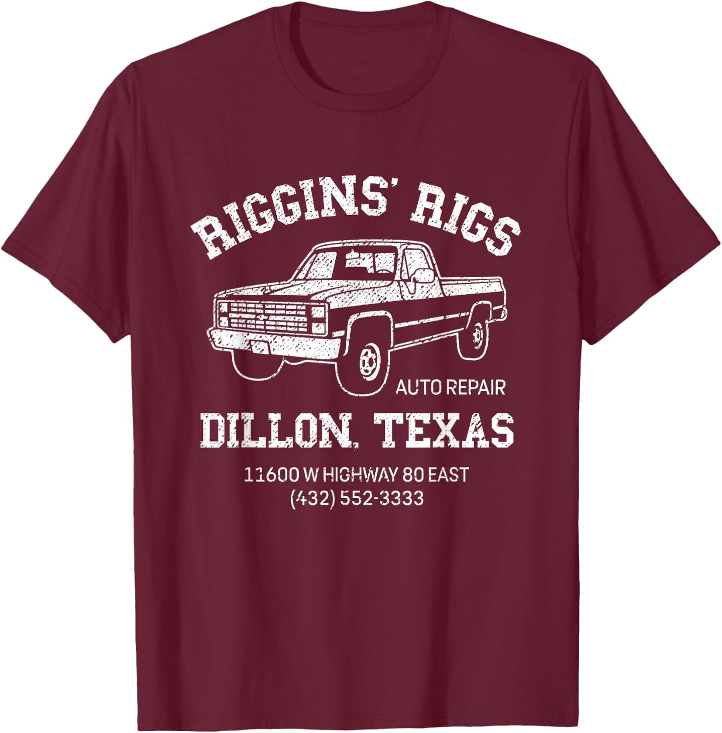 Dillon Texas Football Fan Auto Repair Riggins Rigs T-Shirt - T-Shirt | Maroon