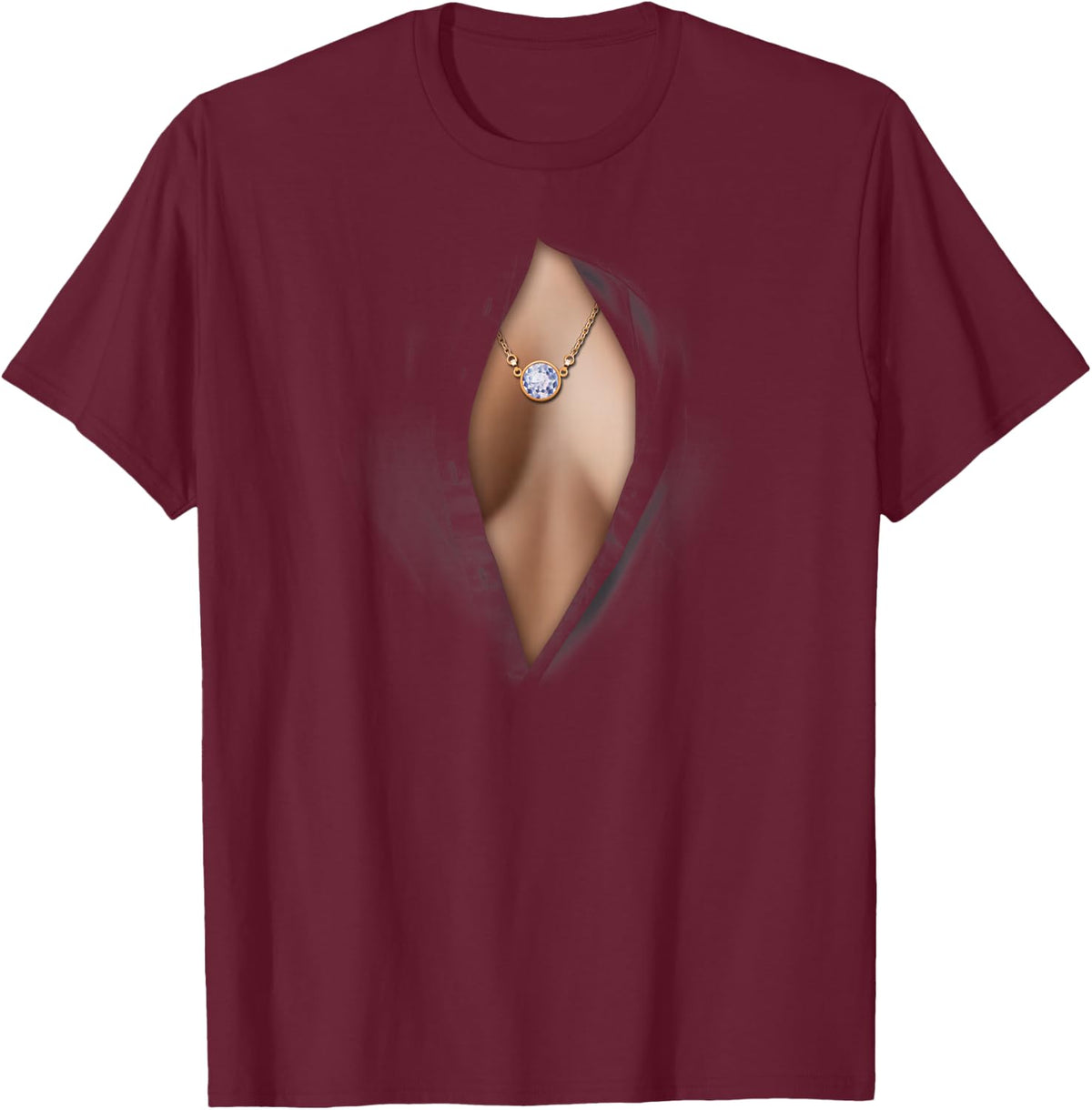 Fake Boobs , Sexy Woman Gag Gift by Zany Brainy T-Shirt - T-Shirt | Maroon