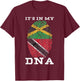 Trinidadian Plus Jamaican Mix DNA Flag Heritage Pride Gifts T-Shirt - T-Shirt | Maroon