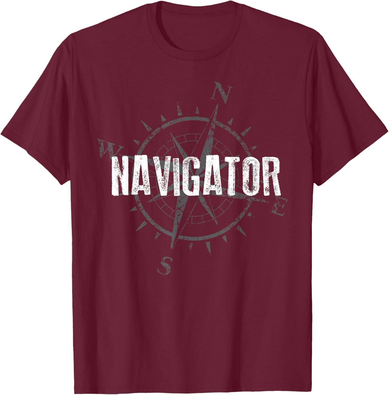 Compass Navigator Travel Nomad Vacation Sailing Gift T-Shirt - T-Shirt | Maroon