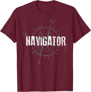 Compass Navigator Travel Nomad Vacation Sailing Gift T-Shirt - T-Shirt | Maroon