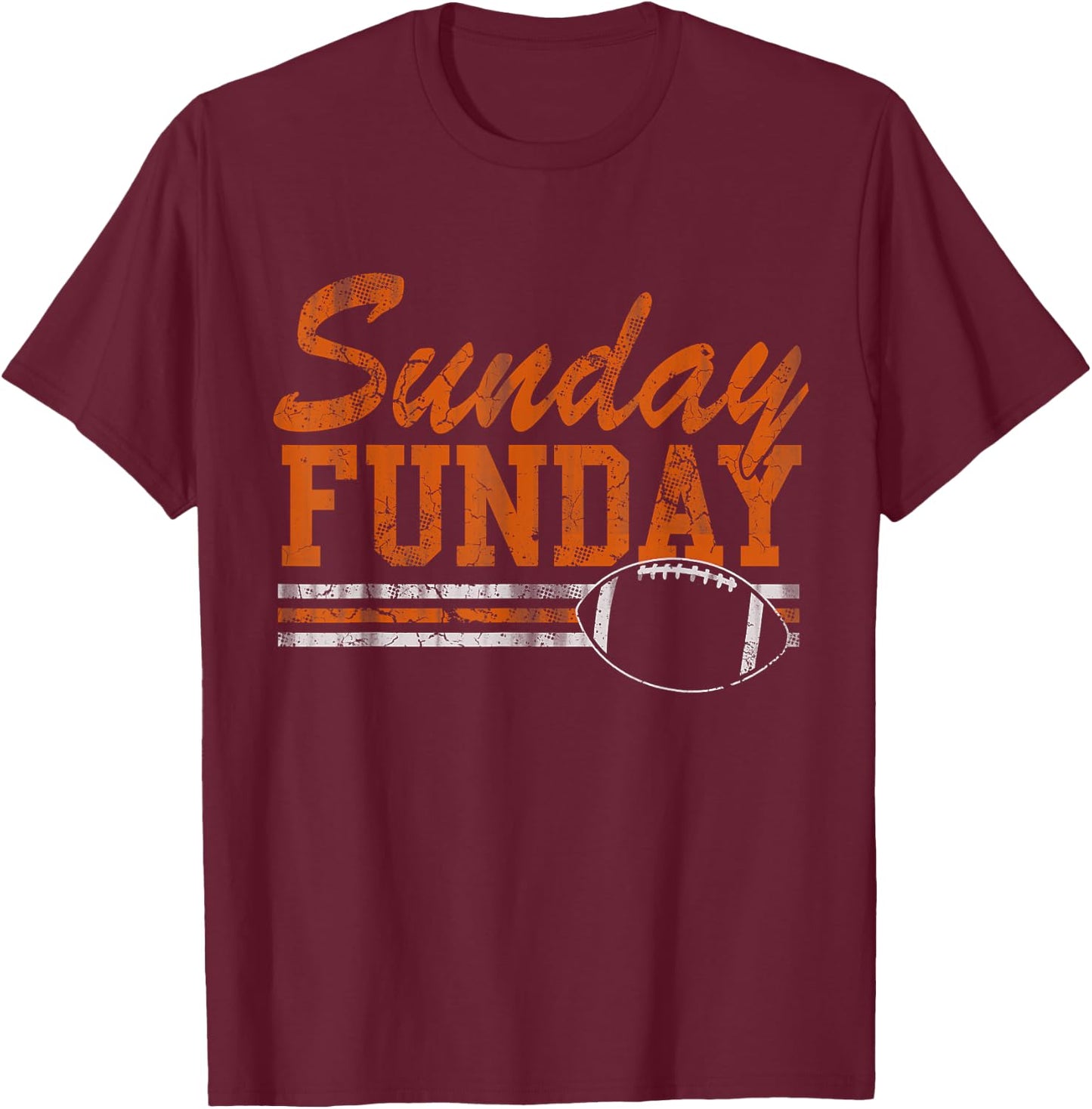 Retro Sunday Funday Football Fan Men Women Kids T-Shirt - T-Shirt | Maroon