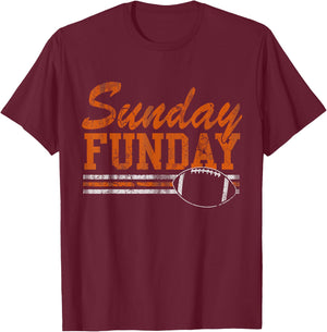 Retro Sunday Funday Football Fan Men Women Kids T-Shirt - T-Shirt | Maroon