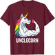 Cute Unicorn Uncle Girl Birthday Party Apparel UncleCorn T-Shirt - T-Shirt | Maroon