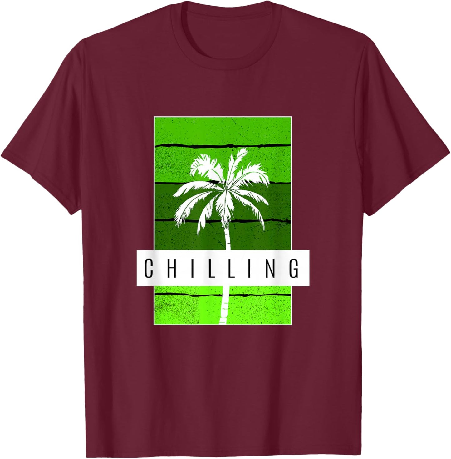 Green Chilling Green Graphic T-Shirt - T-Shirt | Maroon