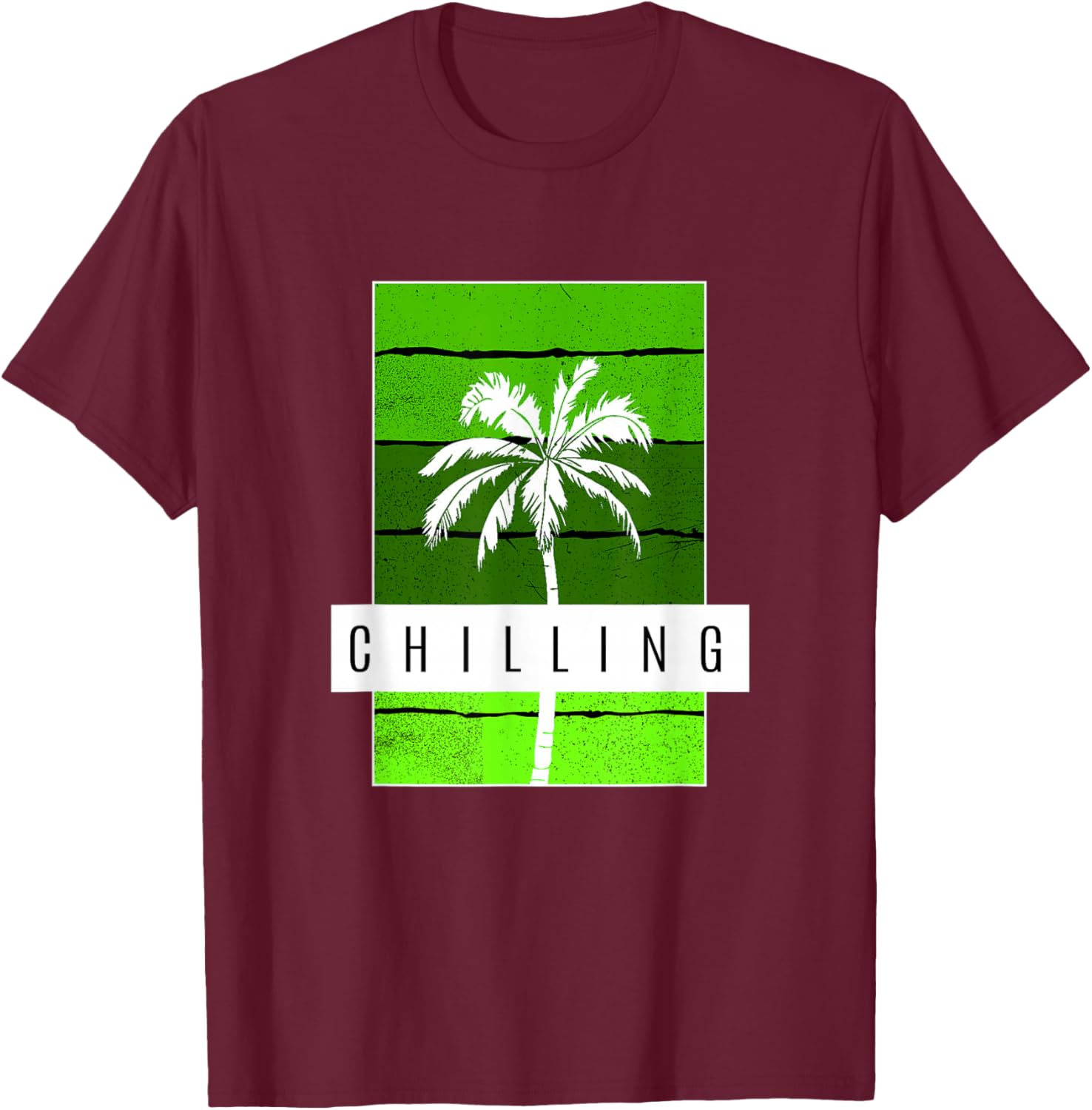 Green Chilling Green Graphic T-Shirt - T-Shirt | Maroon