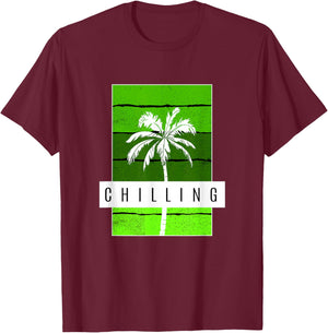 Green Chilling Green Graphic T-Shirt - T-Shirt | Maroon