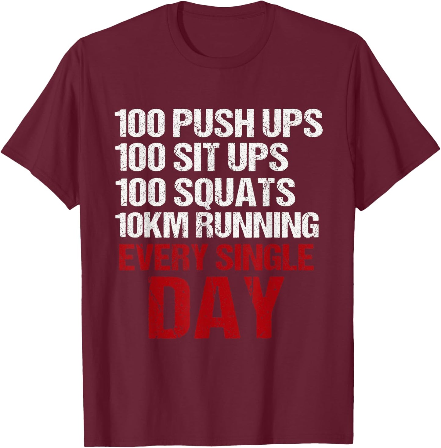 Push Ups Sit Ups Squats Running Bodybuilding Power gift T-Shirt - T-Shirt | Maroon