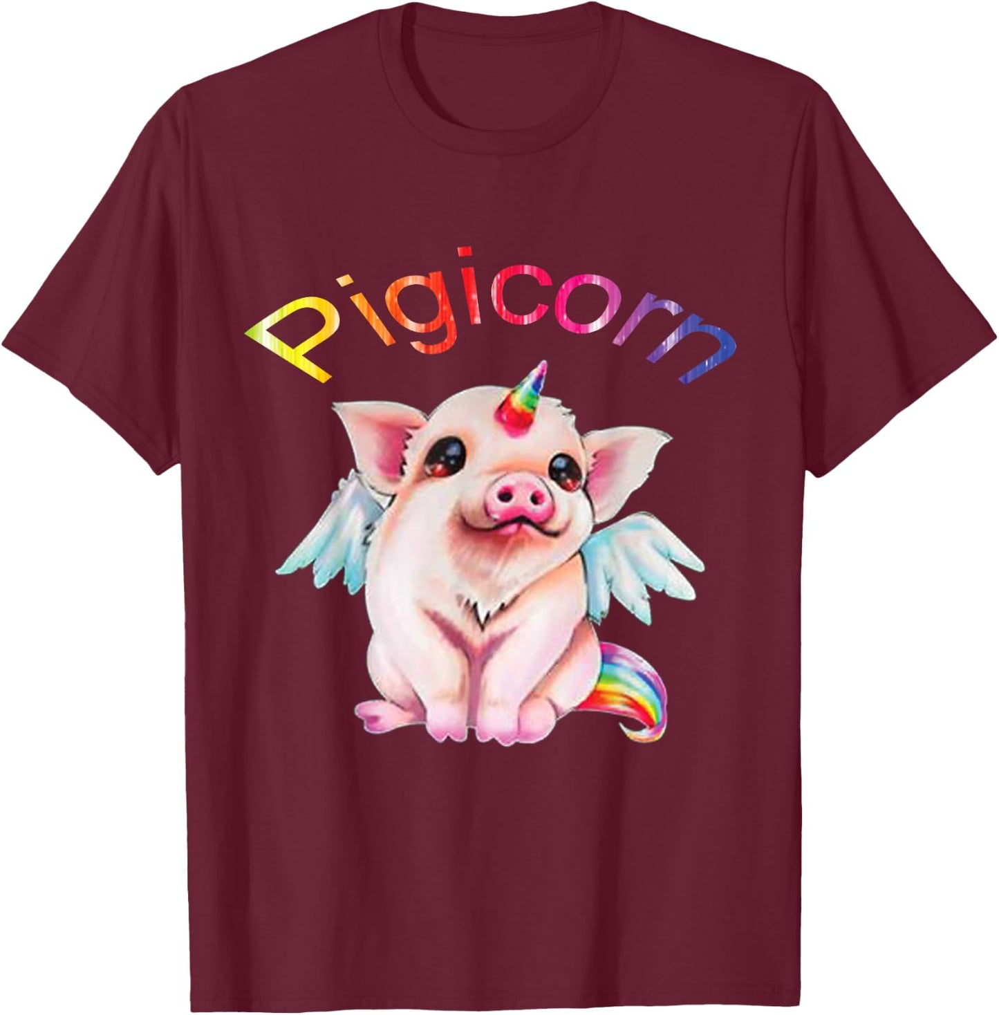 Pigicorn - I love Pigs and Unicorns Teeshirt T-Shirt - T-Shirt | Maroon