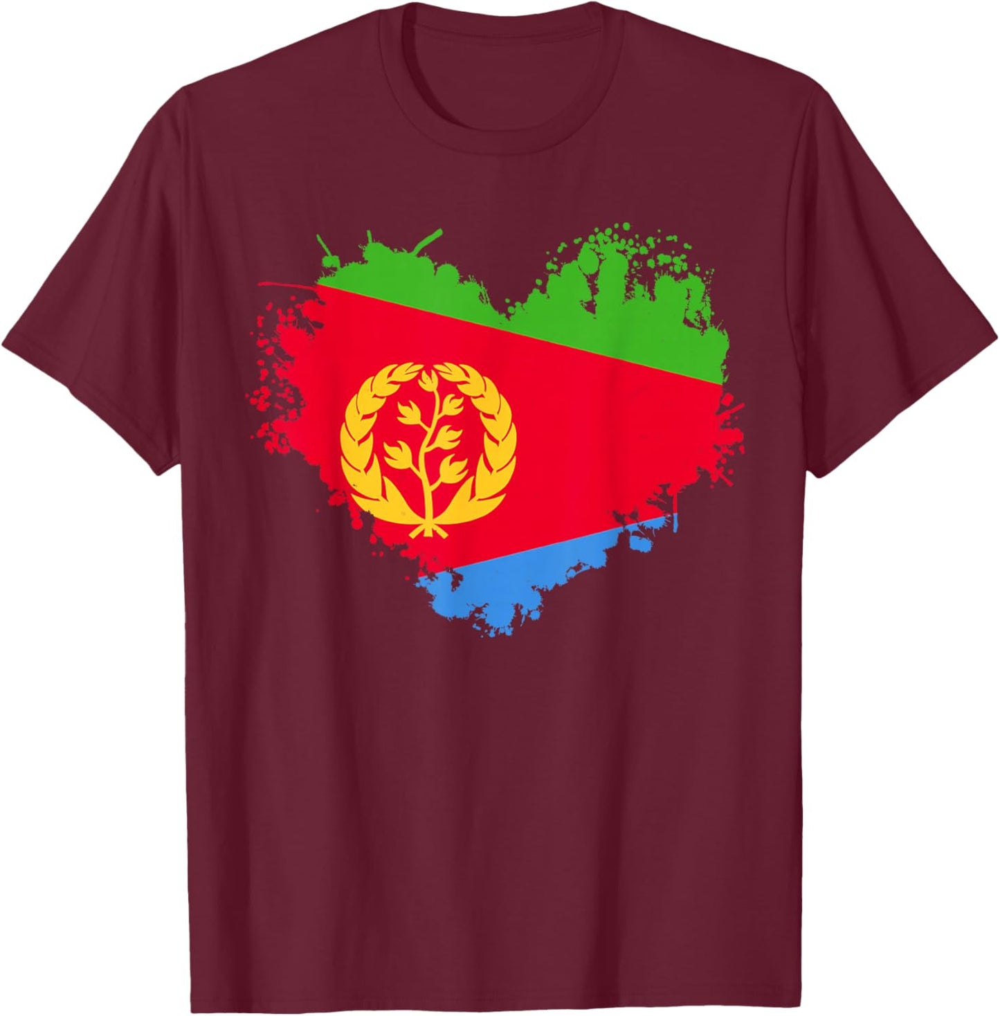 Eritrean Flag Outfit Idea & Eritrea Heritage Theme T-Shirt - T-Shirt | Maroon