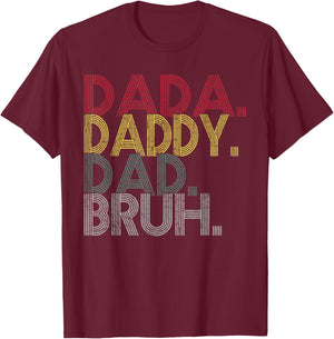 Vintage Dada Daddy Dad Bruh Funny Fathers Day Shirts For Dad T-Shirt - T-Shirt | Maroon
