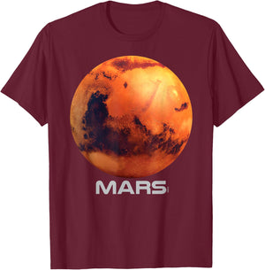 Mars Shirt, Solar System Planet T-Shirt - T-Shirt | Maroon