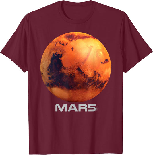 Mars Shirt, Solar System Planet T-Shirt - T-Shirt | Maroon
