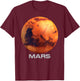 Mars Shirt, Solar System Planet T-Shirt - T-Shirt | Maroon