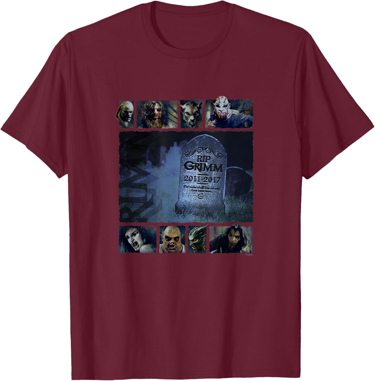 Grimm Rest In Peace Comfortable - Official T-Shirt - T-Shirt | Maroon