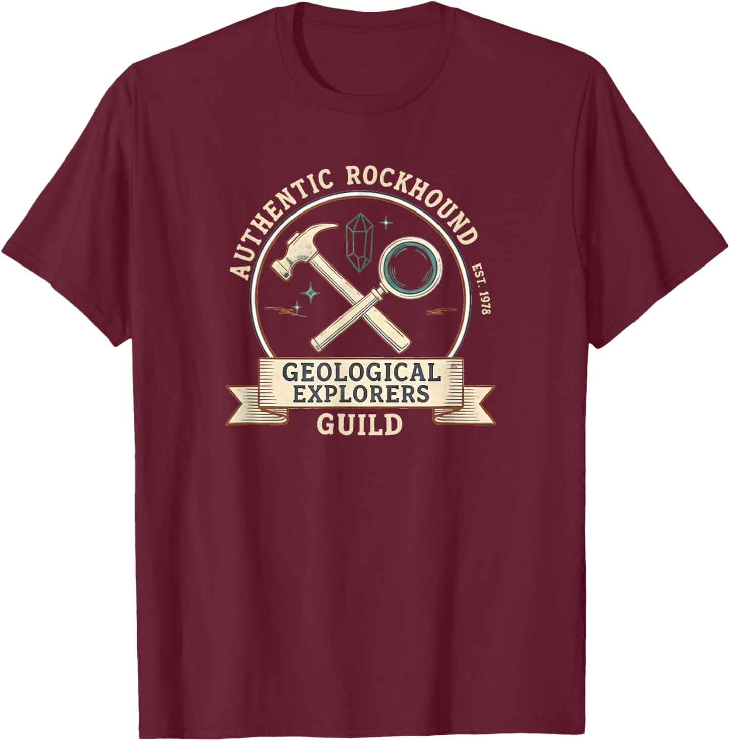 Vintage Rockhounding Mineralogy Rock Collector T-Shirt - T-Shirt | Maroon