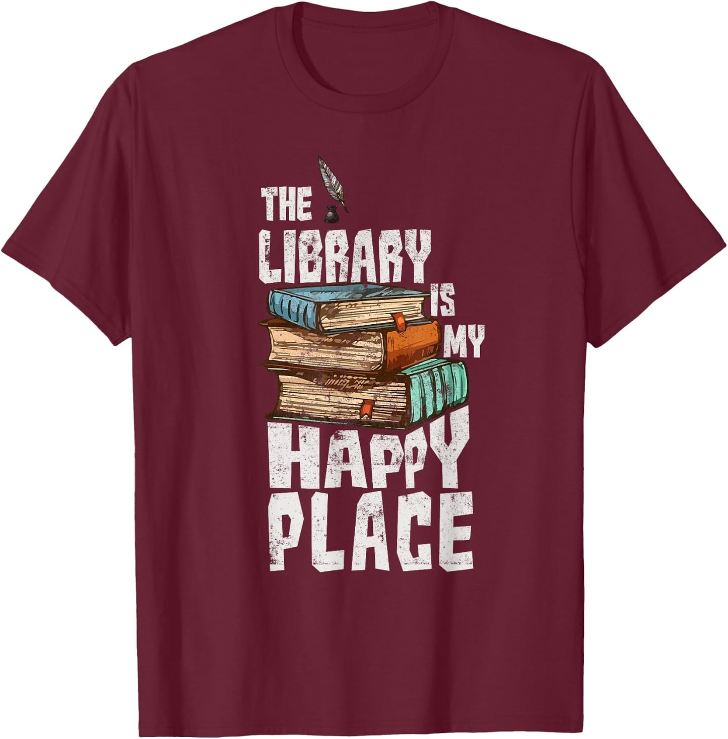 Librarian Shirt Funny Library Shirt Reading Book Lover Gift T-Shirt - T-Shirt | Maroon