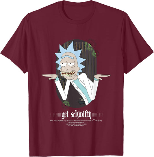 Rick and Morty Merch Get Schwifty Fun T-Shirt - T-Shirt | Maroon