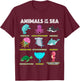 Animals Of The World Sea Creatures Funny Ocean Humor Meme T-Shirt - T-Shirt | Maroon