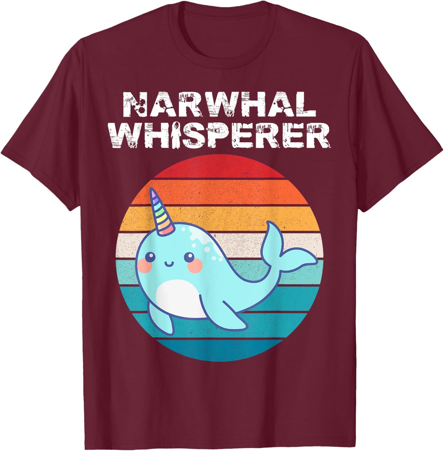 Narwhal Whisperer Sea Unicorn Lover Men Women Kid Girl T-Shirt - T-Shirt | Maroon