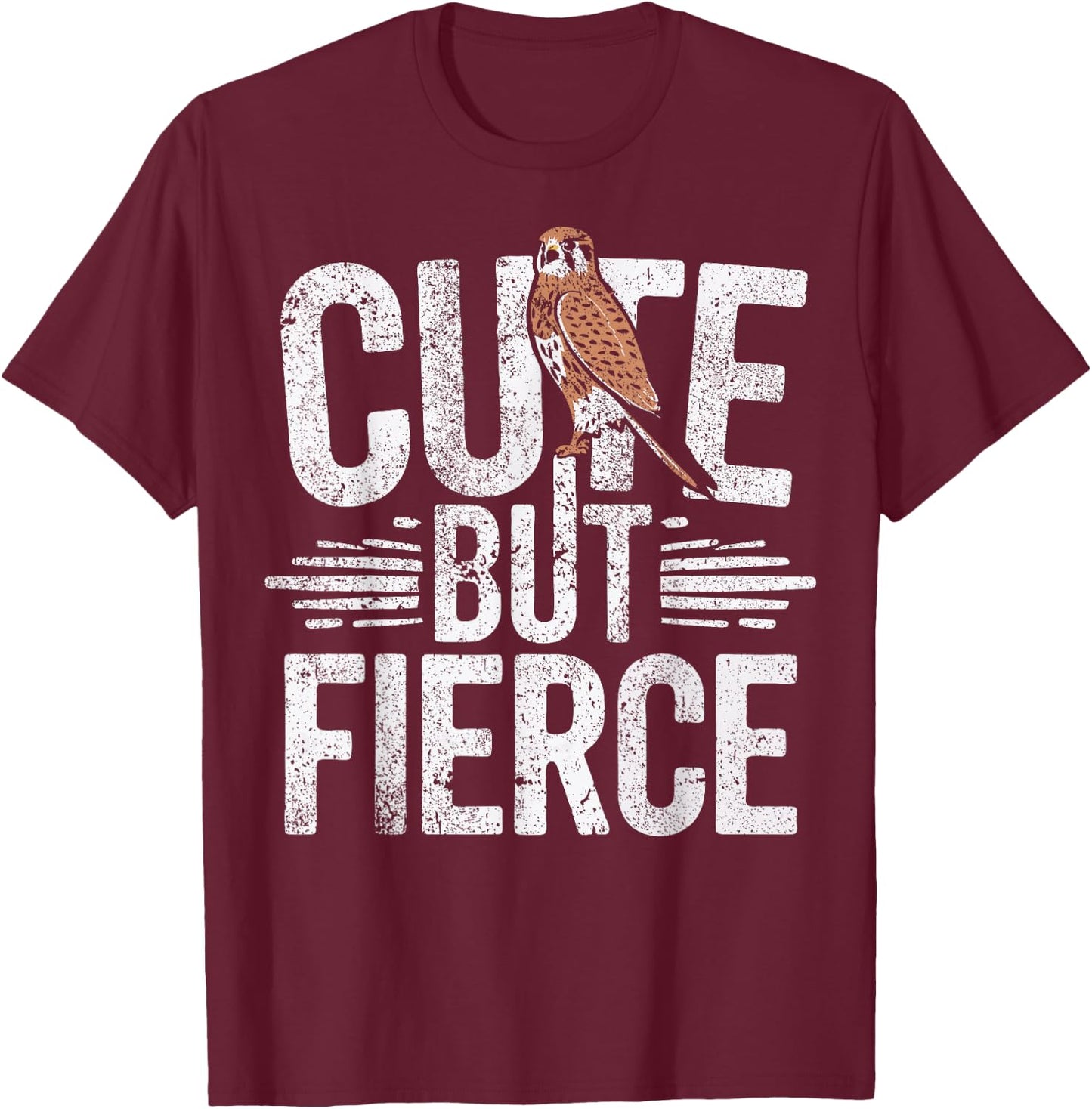American Kestrel Cute But Fierce Kestrel T-Shirt - T-Shirt | Maroon